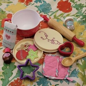 American Girl Baking Set with Red and Pink Accessories